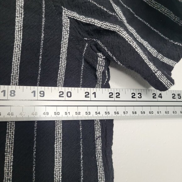 Element black white striped cotton button front short sleeve casual shirt XL - Picture 5 of 6